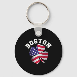American Flag St. Patricks Day Clic Boston Name St Key Ring