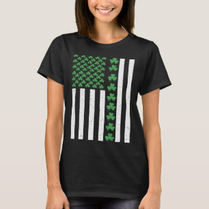 American Flag St Patricks Day Vintage Irish Lucky  T-Shirt