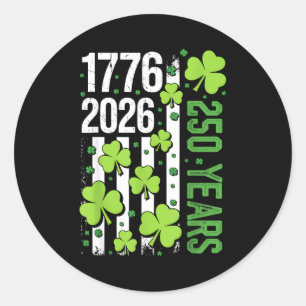 American flag st patricks day vintage irish usa 25 classic round sticker