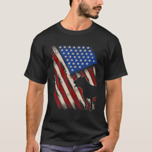 American Flag Staffordshire Bull Terrier Dog 4Th O T-Shirt