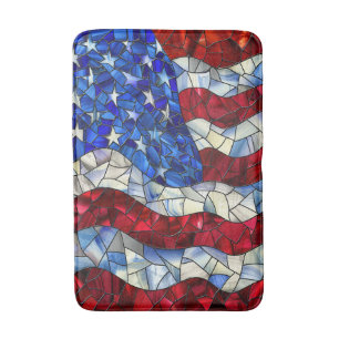 American Flag Stained Glass Bath Mat