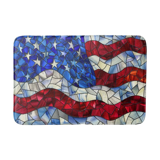 American Flag Stained Glass Bath Mat (Front)