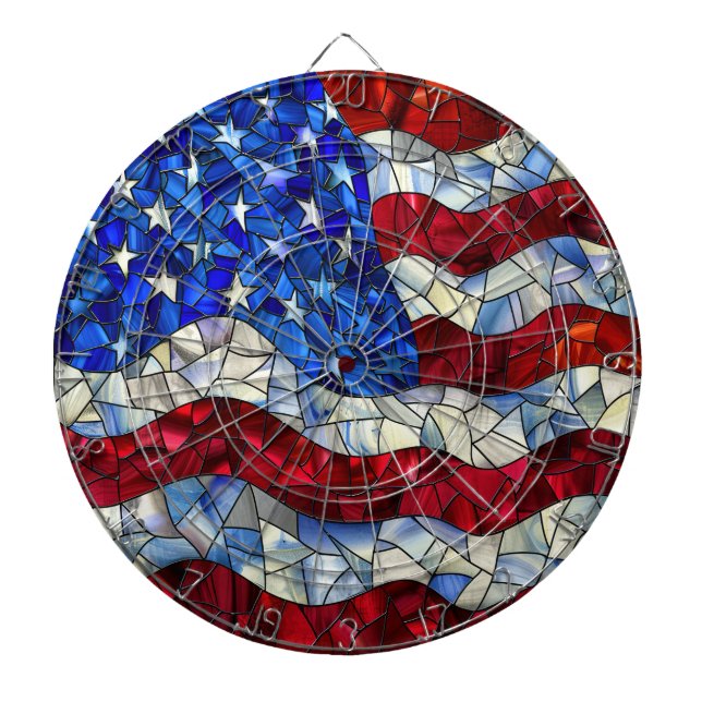 American Flag Stained Glass Dartboard (Front)