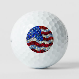 American Flag Stained Glass Golf Balls