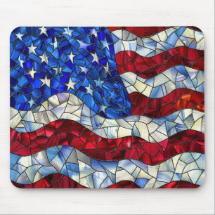 American Flag Stained Glass Mousepad