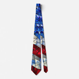 American Flag Stained Glass Neck Tie