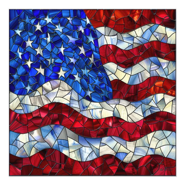 American Flag Stained Glass Photo Print (Front)