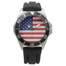 American Flag Stainless Steel Bracelet Watch