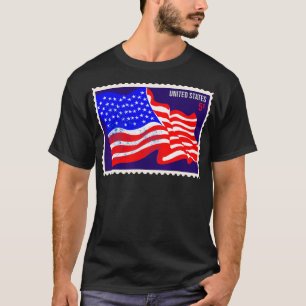 American Flag Stamp for Stamp Collector  T-Shirt