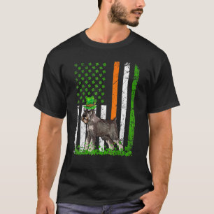 American Flag Standard Schnauzer Dog St Patricks T-Shirt