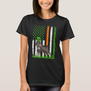 American Flag Standard Schnauzer Dog  St Patricks  T-Shirt