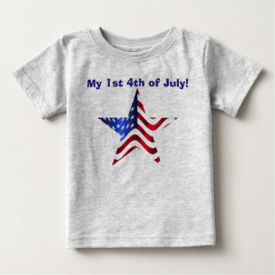 American Flag Star 1st 4th of July Baby T-Shirt