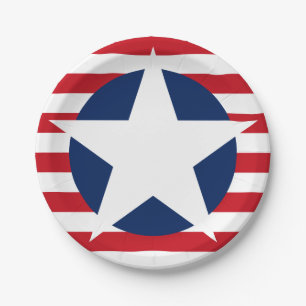 American Flag Star and Stripes Patriotic Paper Plate