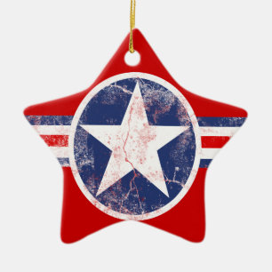 American Flag Star Red, White and Blue Ornament
