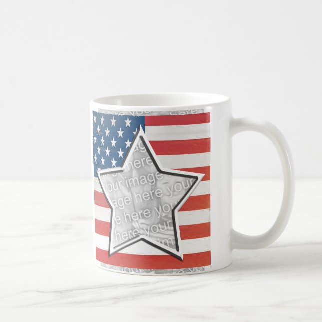 American Flag Star Template Coffee Mug (Right)