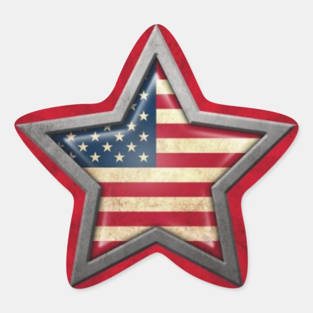 American Flag Star with Rays of Light Sticker (Front)