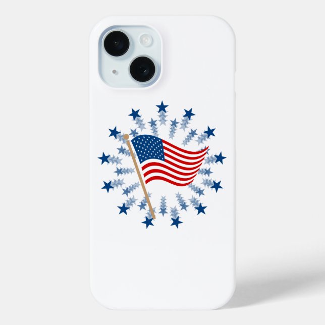 American Flag Starburst Fireworks 4th of July Case-Mate iPhone Case (Back)