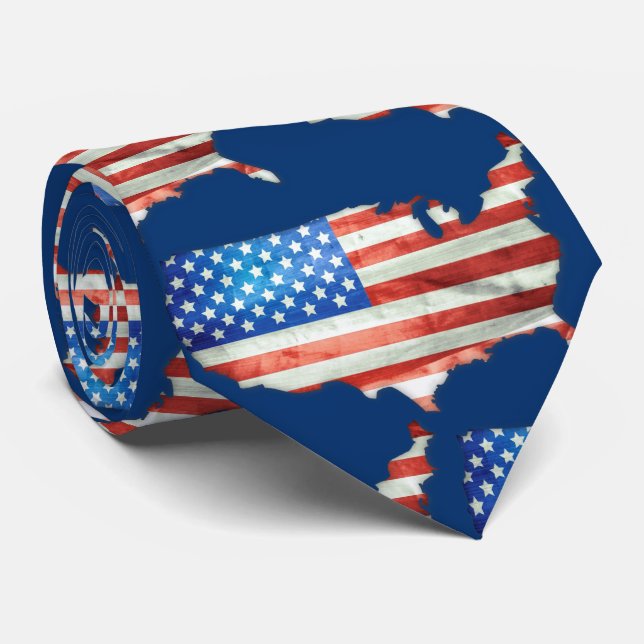 American Flag Stars and Stripes Patriotic Tie (Rolled)