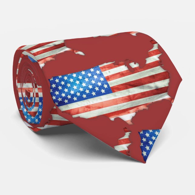 American Flag Stars and Stripes Patriotic Tie (Rolled)