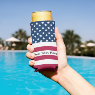 American Flag Stars And Stripes Seltzer Can Cooler
