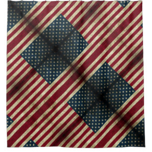 American Flag Stars and Stripes Shower Curtain