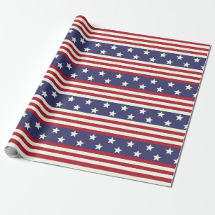 American Flag Stars and Stripes USA Patriotic Wrapping Paper