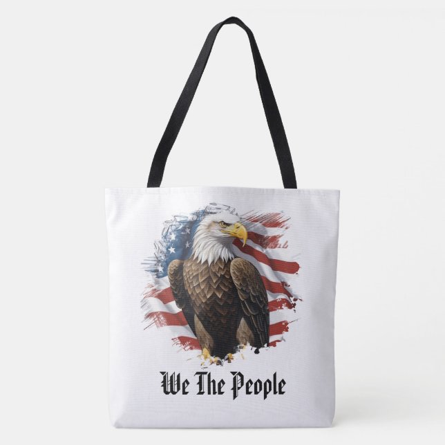 *~* American Flag Stars AP27 Eagle Patriotic Tote Bag (Front)