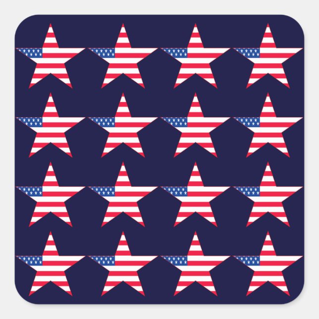 American Flag Stars Square Sticker (Front)