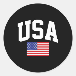 American Flag Stars Stripes 4th Of July Patriotic Classic Round Sticker