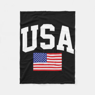 American Flag Stars Stripes 4th Of July Patriotic  Fleece Blanket