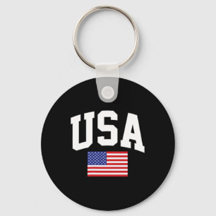 American Flag Stars Stripes 4th Of July Patriotic Key Ring