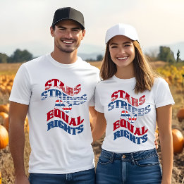 American Flag Stars Stripes and Equal Rights Name T-Shirt