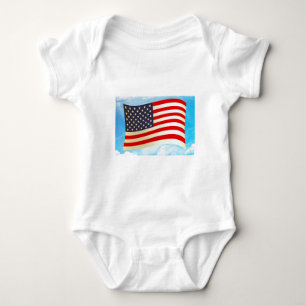 American Flag Stars Stripes Honour Freedom Troops Baby Bodysuit