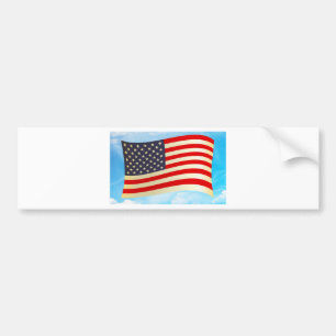 American Flag Stars Stripes Honour Freedom Troops Bumper Sticker
