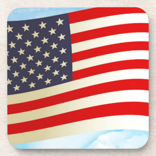 American Flag Stars Stripes Honour Freedom Troops Coaster