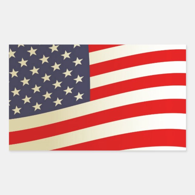 American Flag Stars Stripes Honour Freedom Troops Rectangular Sticker (Front)