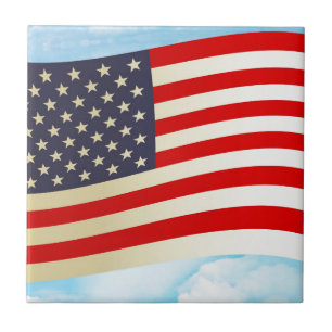 American Flag Stars Stripes Honour Freedom Troops Tile