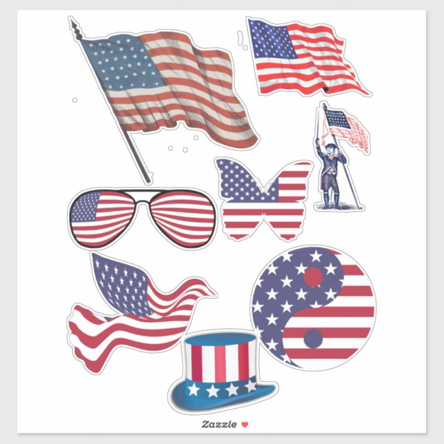 American Flag Stars Stripes Patriotic Art (Sheet)