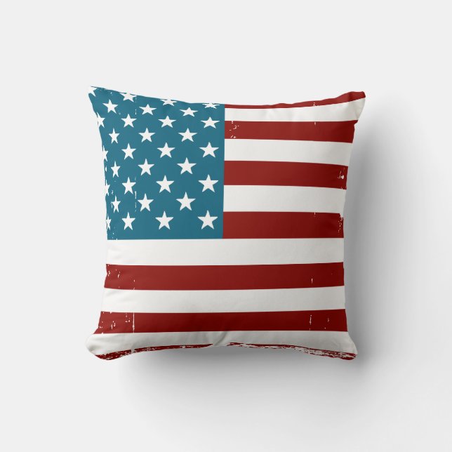 American Flag stars stripes red white blue Cushion (Front)