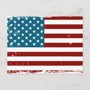 American Flag stars stripes red white blue Postcard