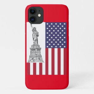 American Flag Staute of Liberty iPhone 11 Case