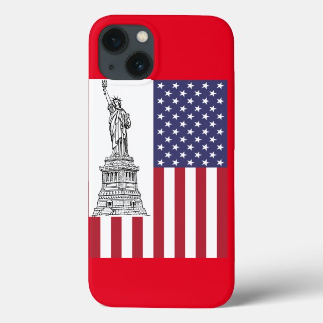 American Flag Staute of Liberty Case-Mate iPhone Case (Back)