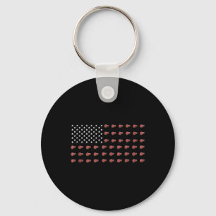 American Flag Steaks Food Usa Patriotism Patriot S Key Ring