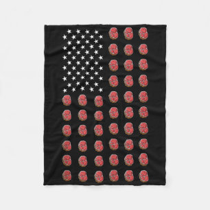 American Flag Steaks Food Usa Patriotism Patriot V Fleece Blanket