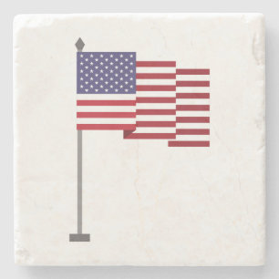 American flag stone coaster