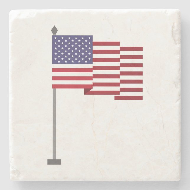 American flag stone coaster (Front)