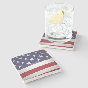 AMERICAN FLAG STONE COASTER