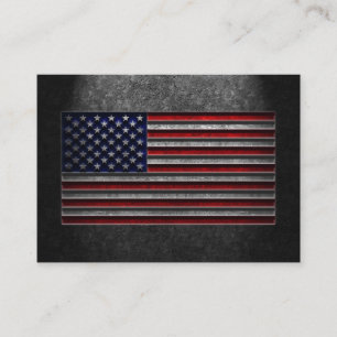 American Flag Stone Texture Enclosure Card