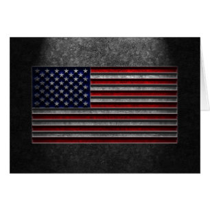 American Flag Stone Texture Greeting Card