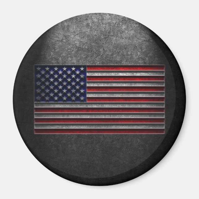 American Flag Stone Texture Magnet (Front)